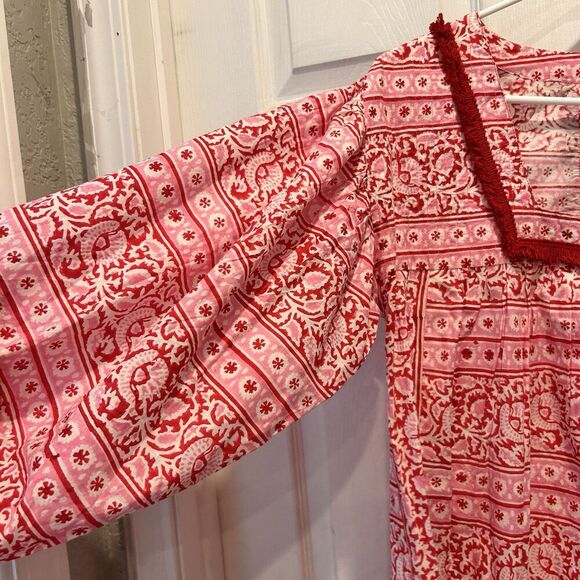 Tuckernuck Catalans Heat Wave Dress Cover Up Women’s Size Large Red Pink Resort‎ - Picture 4 of 7